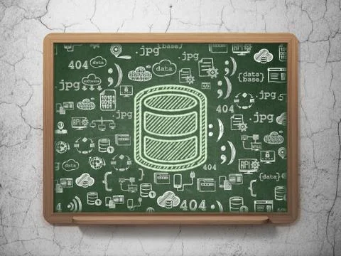Database concept: Database on School board background Illustrazione stock