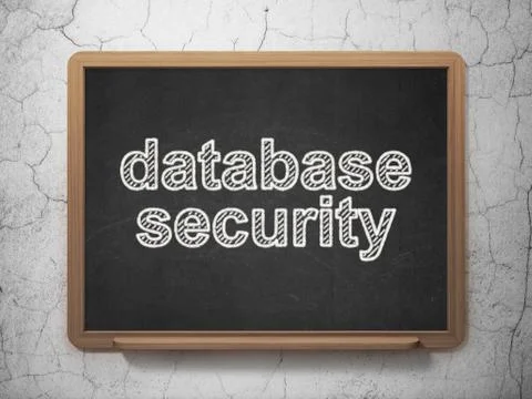 Database concept: Database Security on chalkboard background Stock Illustration