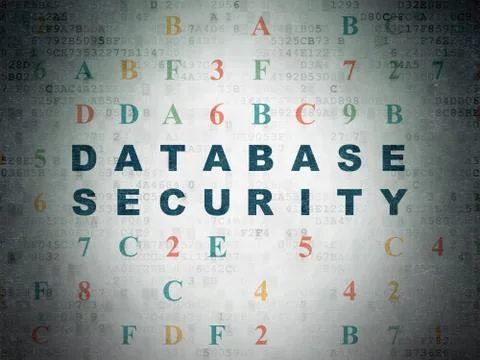 Database concept: Database Security on Digital Data Paper background イラスト素材