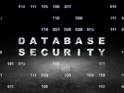 Database concept: Database Security in grunge dark room イラスト素材