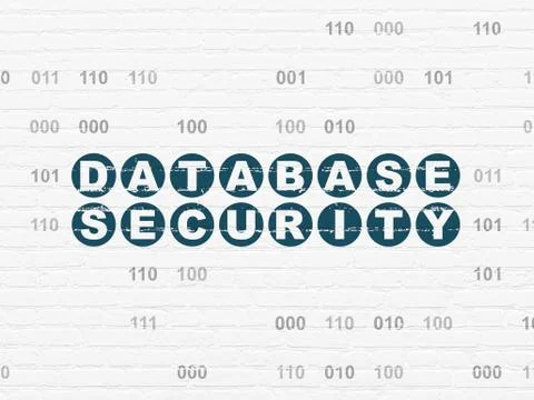 Database concept: Database Security on wall background 库存插图