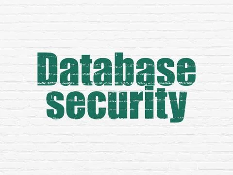 Database concept: Database Security on wall background Illustrazione stock