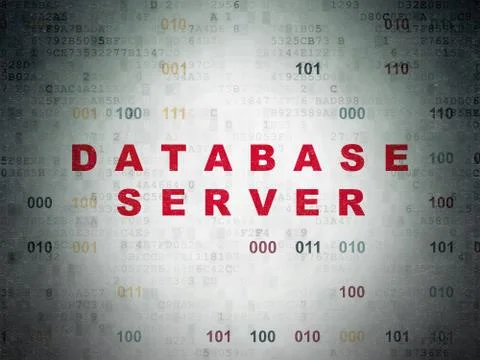 Database concept: Database Server on Digital Data Paper background Illustrazione stock