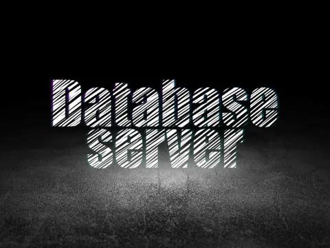 Database concept: Database Server in grunge dark room イラスト素材