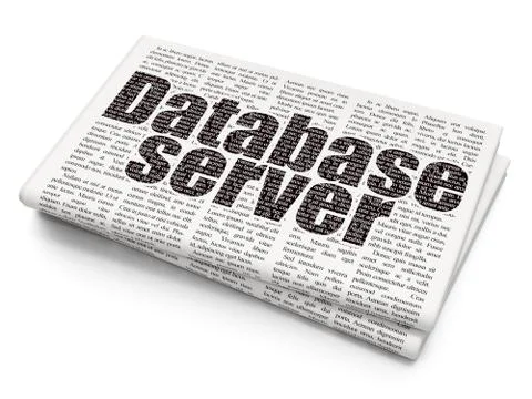 Database concept: Database Server on Newspaper background 스톡 일러스트