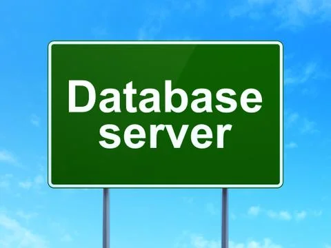 Database concept: Database Server on road sign background イラスト素材
