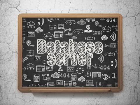 Database concept: Database Server on School board background Illustrazione stock