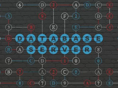 Database concept: Database Server on wall background Stock Illustration