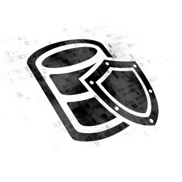 Database concept: Database With Shield on Digital background 스톡 일러스트