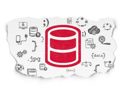 Database concept: Database on Torn Paper background Stock-Illustration