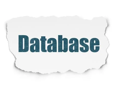 Database concept: Database on Torn Paper background Illustrazione stock