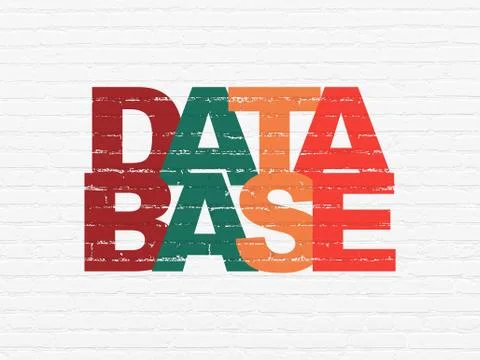 Database concept: Database on wall background Stockillustratie