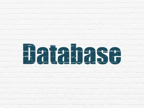Database concept: Database on wall background Illustrazione stock