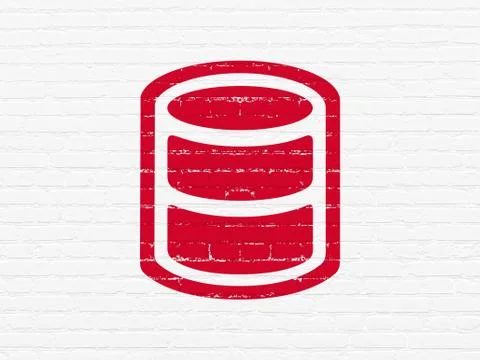 Database concept: Database on wall background Illustrazione stock