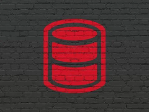 Database concept: Database on wall background 스톡 일러스트