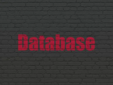 Database concept: Database on wall background Stockillustratie