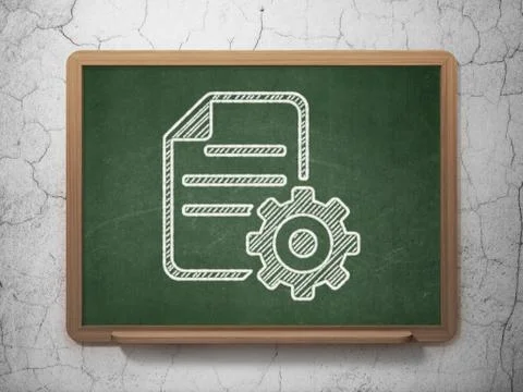 Database concept: Gear on chalkboard background Stock Illustration