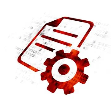 Database concept: Gear on Digital background Ilustração Stock