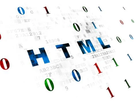 Database concept: Html on Digital background Illustrazione stock