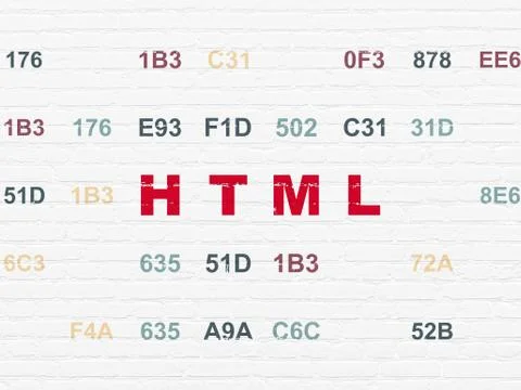 Database concept: Html on wall background イラスト素材