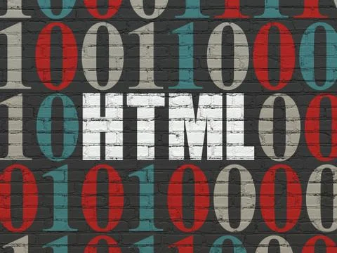 Database concept: Html on wall background イラスト素材