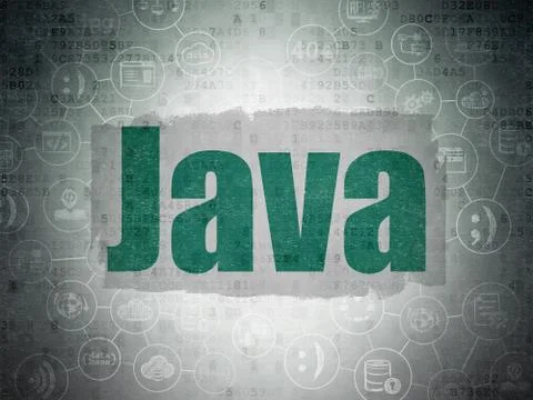 Database concept: Java on Digital Data Paper background Illustrazione stock