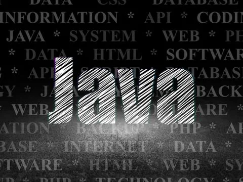 Database concept: Java in grunge dark room Stock Illustration
