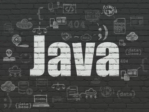 Database concept: Java on wall background Stock-Illustration