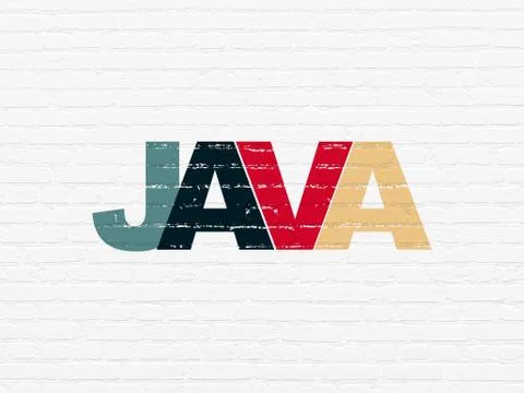 Database concept: Java on wall background Stock Illustration