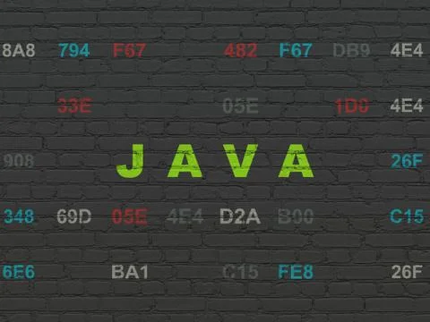 Database concept: Java on wall background Stock Illustration