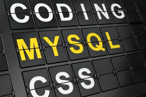 Database concept: MySQL on airport board background Stock-Illustration
