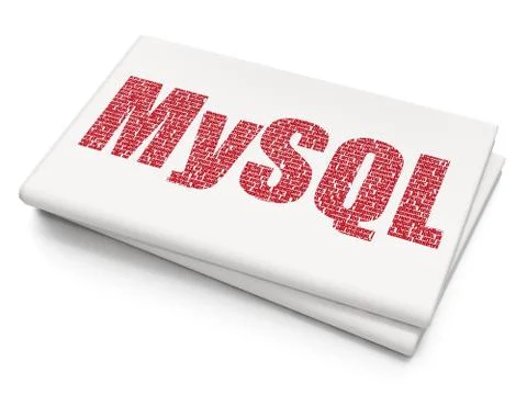 Database concept: MySQL on Blank Newspaper background イラスト素材