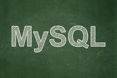 Database concept: MySQL on chalkboard background 스톡 일러스트