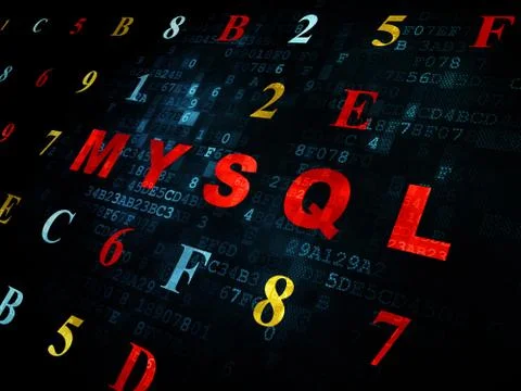 Database concept: MySQL on Digital background 스톡 일러스트