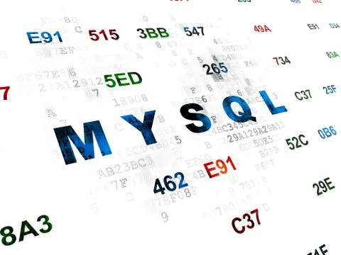 Database concept: MySQL on Digital background 스톡 일러스트