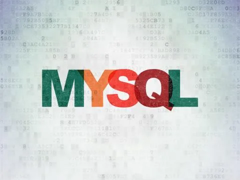 Database concept: MySQL on Digital Data Paper background Stockillustratie