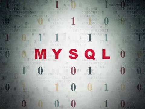 Database concept: MySQL on Digital Data Paper background Stock-Illustration