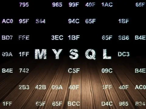 Database concept: MySQL in grunge dark room イラスト素材