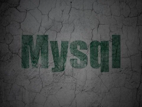 Database concept: MySQL on grunge wall background Illustrazione stock