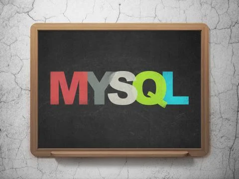 Database concept: MySQL on School board background イラスト素材