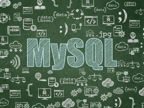 Database concept: MySQL on School board background イラスト素材