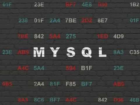 Database concept: MySQL on wall background イラスト素材