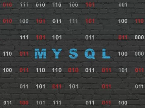 Database concept: MySQL on wall background Illustrazione stock