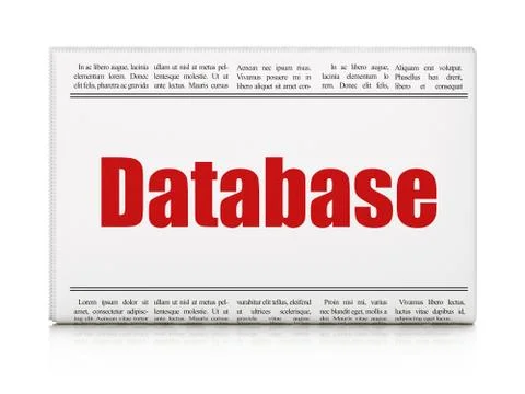 Database concept: newspaper headline Database Stockillustratie