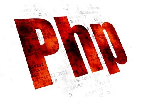 Database concept: Php on Digital background 库存插图