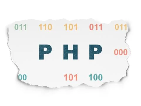 Database concept: Php on Torn Paper background Illustration