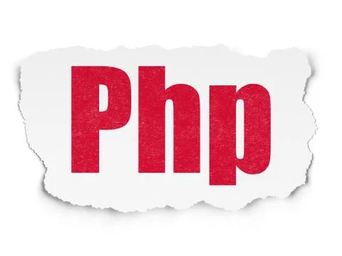 Database concept: Php on Torn Paper background Stock Illustration