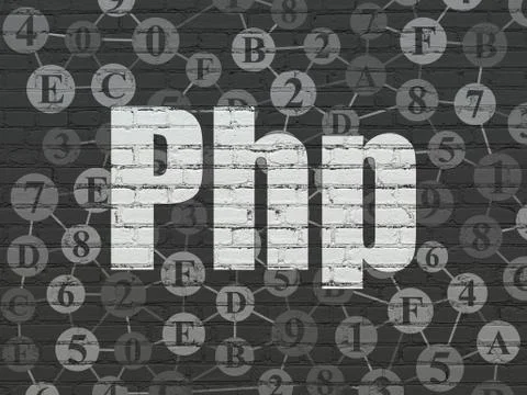 Database concept: Php on wall background Stock Illustration