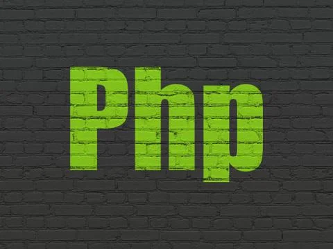 Database concept: Php on wall background Illustrazione stock