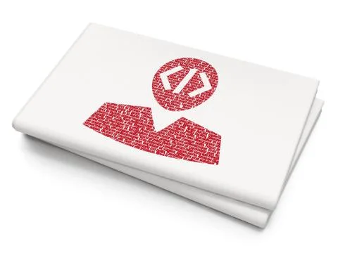 Database concept: Programmer on Blank Newspaper background Stock-Illustration